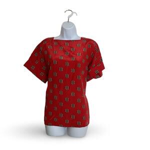 Vintage Halston III Red Polka Dot Blouse